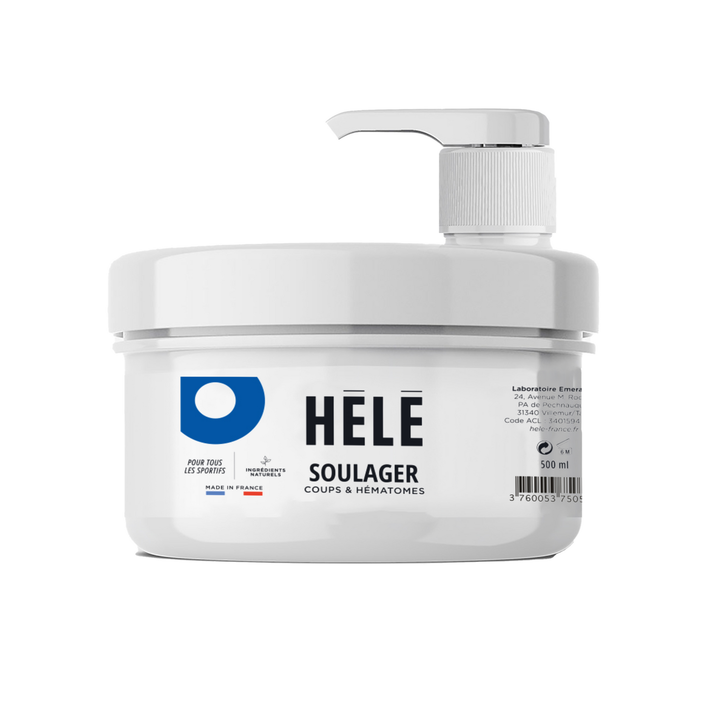 Pot de gel coups et hematomes 500ml de la marque HELE