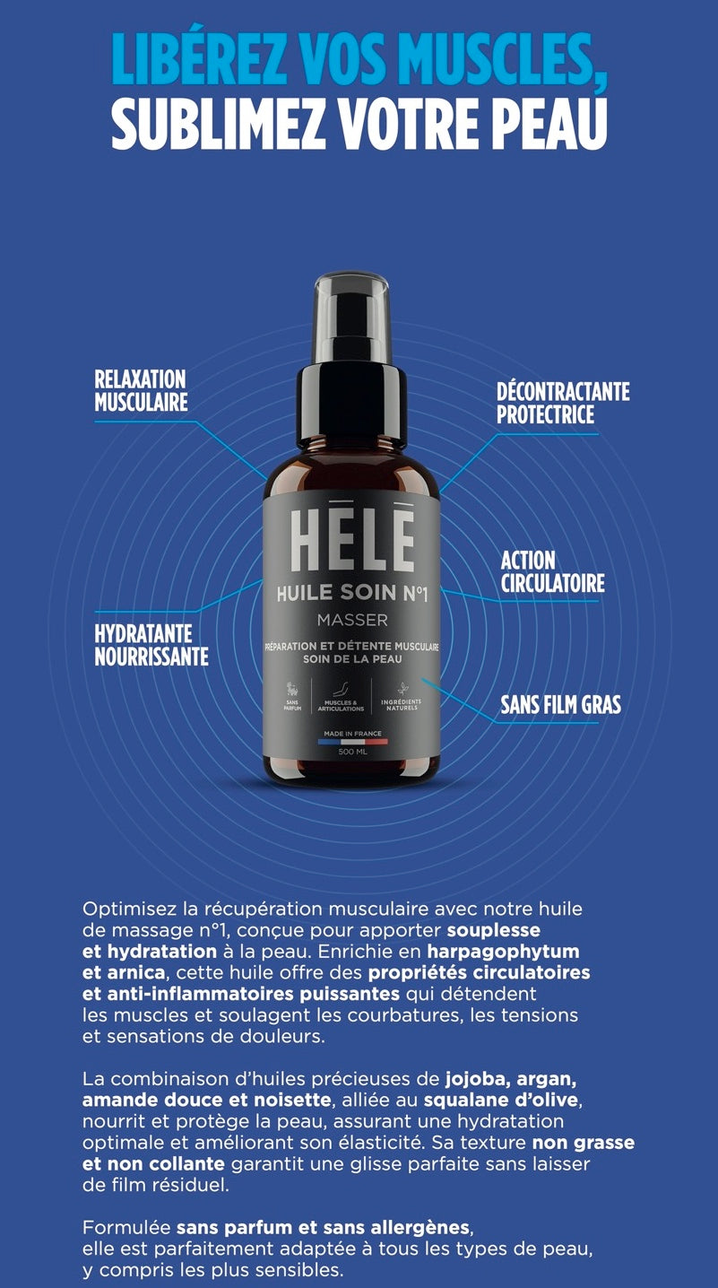Huile soin de massage musculaire neutre n°1 Masser