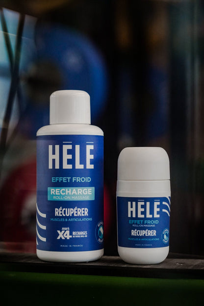 Recharge 200 ml et roll-on massage effet froid Récupérer 45 ml, HELE Sport