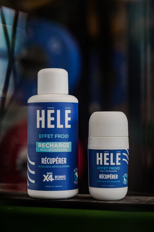 Recharge 200 ml et roll-on massage effet froid Récupérer 45 ml, HELE Sport